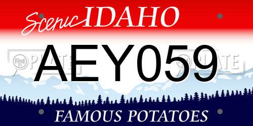 AEY059 Idaho License Plate