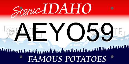 AEYO59 Idaho License Plate