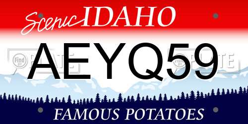AEYQ59 Idaho License Plate