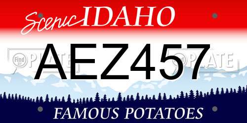 AEZ457 Idaho License Plate
