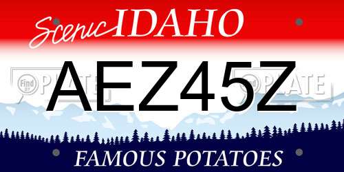 AEZ45Z Idaho License Plate
