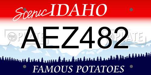 AEZ482 Idaho License Plate