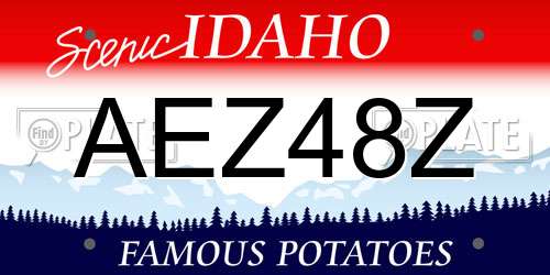 AEZ48Z Idaho License Plate