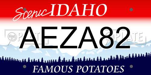 AEZA82 Idaho License Plate