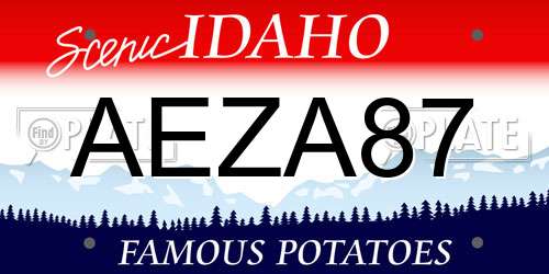 AEZA87 Idaho License Plate