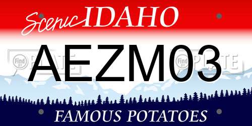 AEZM03 Idaho License Plate