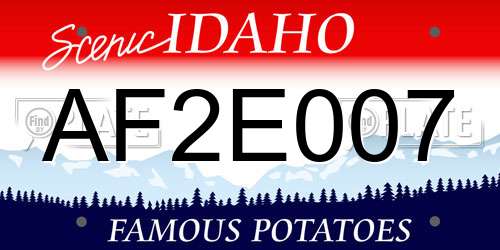 AF2E007 Idaho License Plate