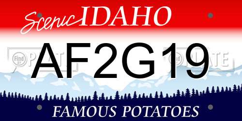 AF2G19 Idaho License Plate