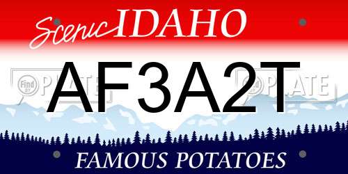 AF3A2T Idaho License Plate