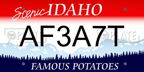 AF3A7T Idaho License Plate