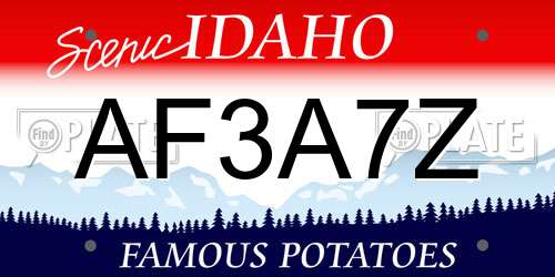 AF3A7Z Idaho License Plate