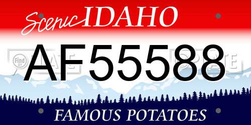 AF55588 Idaho License Plate