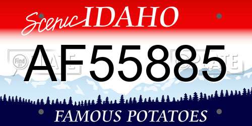 AF55885 Idaho License Plate