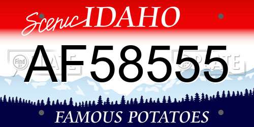 AF58555 Idaho License Plate