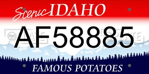 AF58885 Idaho License Plate