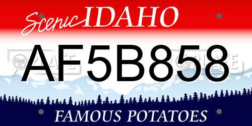 AF5B858 Idaho License Plate