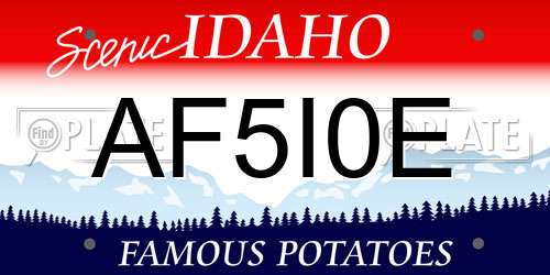 AF5I0E Idaho License Plate