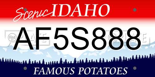 AF5S888 Idaho License Plate