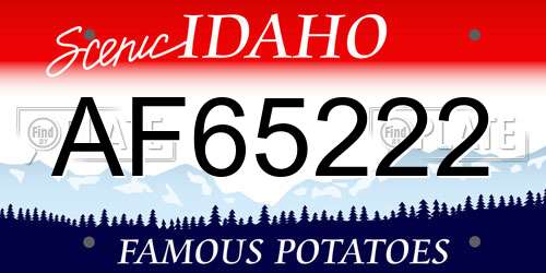 AF65222 Idaho License Plate