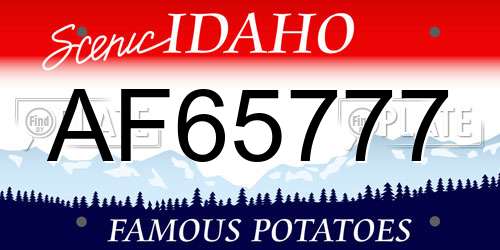 AF65777 Idaho License Plate
