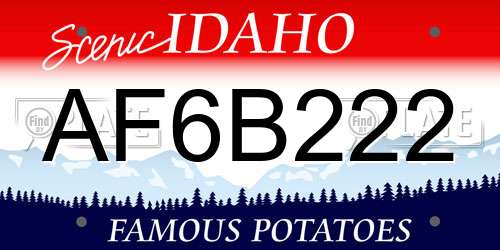 AF6B222 Idaho License Plate