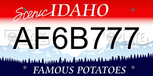 AF6B777 Idaho License Plate