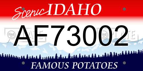 AF73002 Idaho License Plate