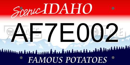 AF7E002 Idaho License Plate