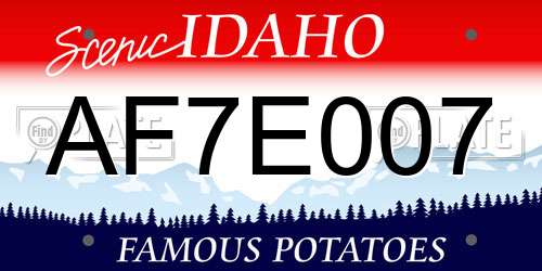 AF7E007 Idaho License Plate