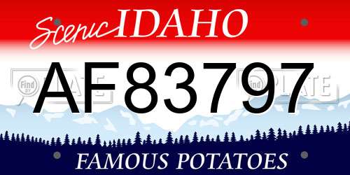 AF83797 Idaho License Plate
