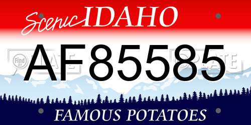 AF85585 Idaho License Plate