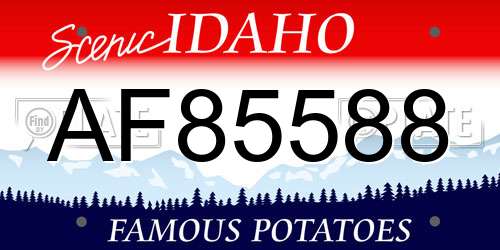 AF85588 Idaho License Plate
