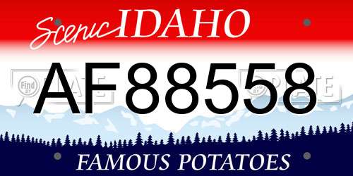 AF88558 Idaho License Plate
