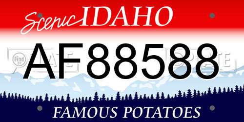 AF88588 Idaho License Plate