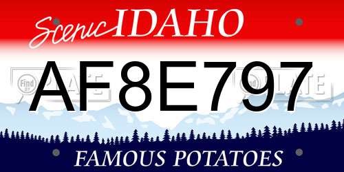 AF8E797 Idaho License Plate
