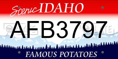 AFB3797 Idaho License Plate
