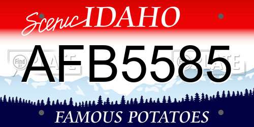 AFB5585 Idaho License Plate