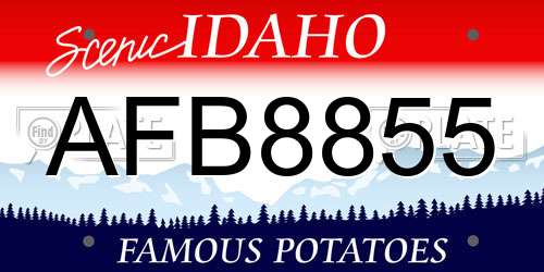 AFB8855 Idaho License Plate
