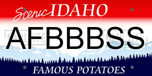 AFBBBSS Idaho License Plate