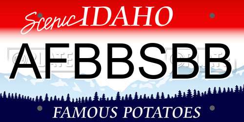 AFBBSBB Idaho License Plate