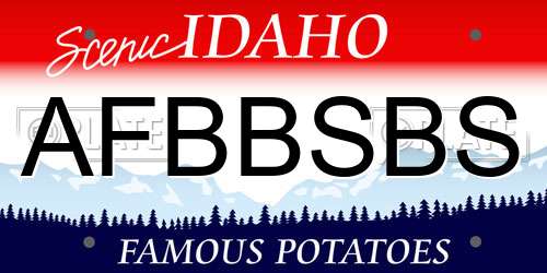 AFBBSBS Idaho License Plate
