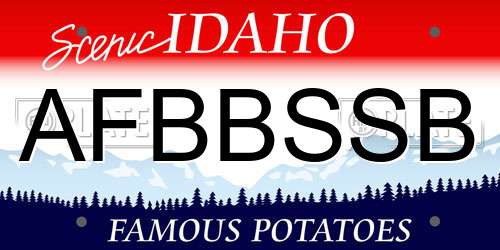 AFBBSSB Idaho License Plate