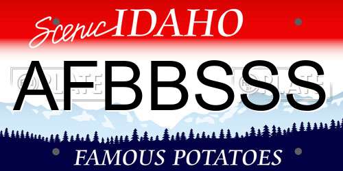 AFBBSSS Idaho License Plate