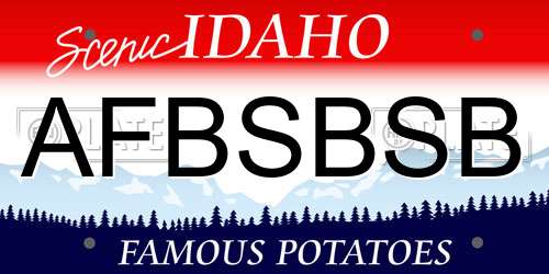 AFBSBSB Idaho License Plate
