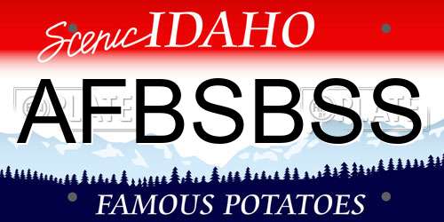 AFBSBSS Idaho License Plate