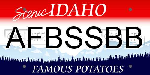 AFBSSBB Idaho License Plate