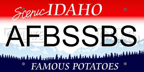 AFBSSBS Idaho License Plate