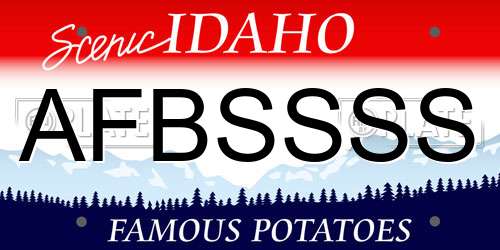 AFBSSSS Idaho License Plate