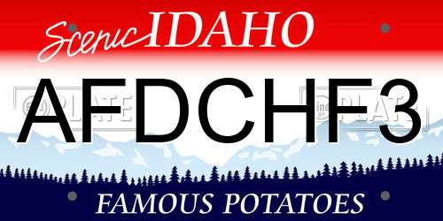 AFDCHF3 Idaho License Plate
