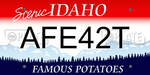 AFE42T Idaho License Plate